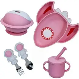 SETS DE ALIMENTACIÓN ROSADO ASTRONAUTA